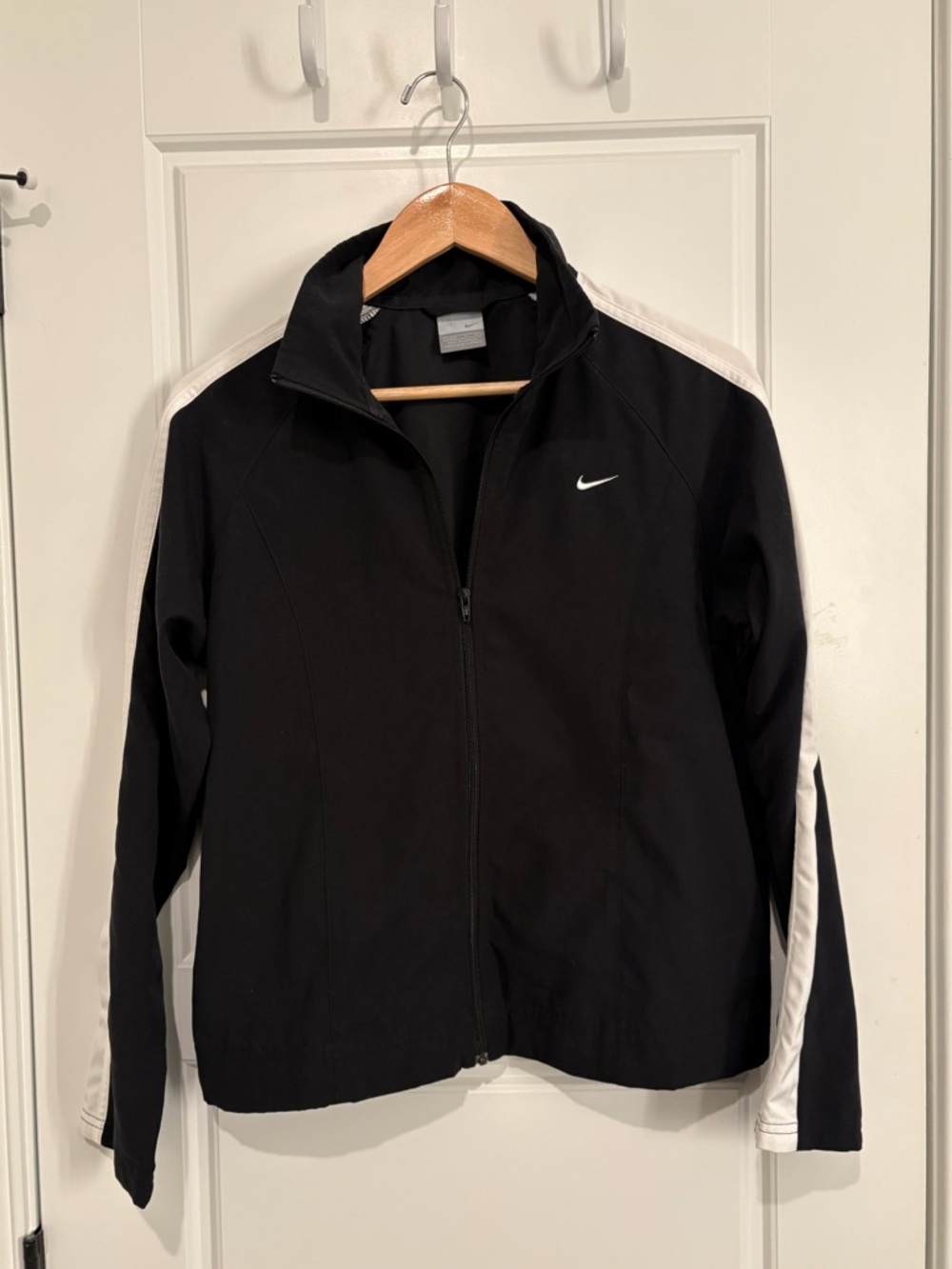 Nike Black Full Zip Track Jacket White Stripe Women’s Size S